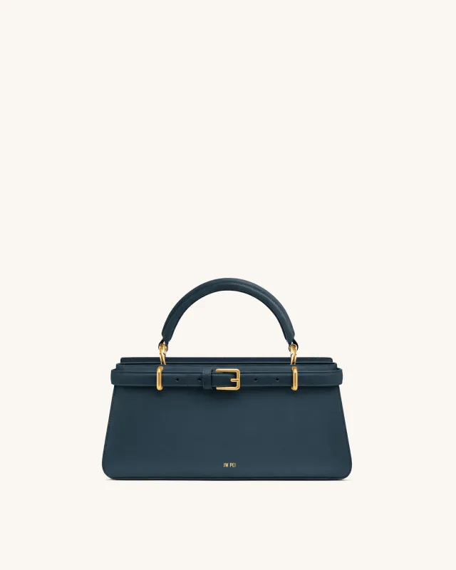 Elena Classic Top Handle Bag - Navy made by JW PEI