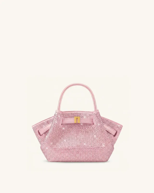 Hana Tiny Artificial Crystal Top Handle Bag - Pink sold by JW PEI