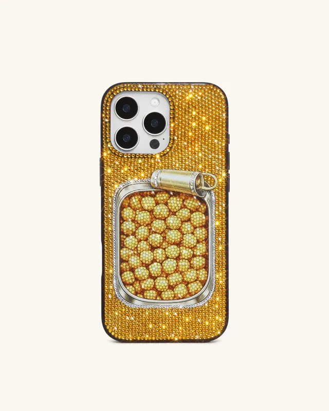 Popcorn Tin Artificial Crystal Phone Case - Yellow made by JW PEI