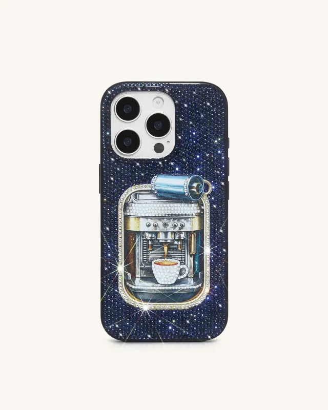Coffee Tin Artificial Crystal Phone Case - Blue made by JW PEI