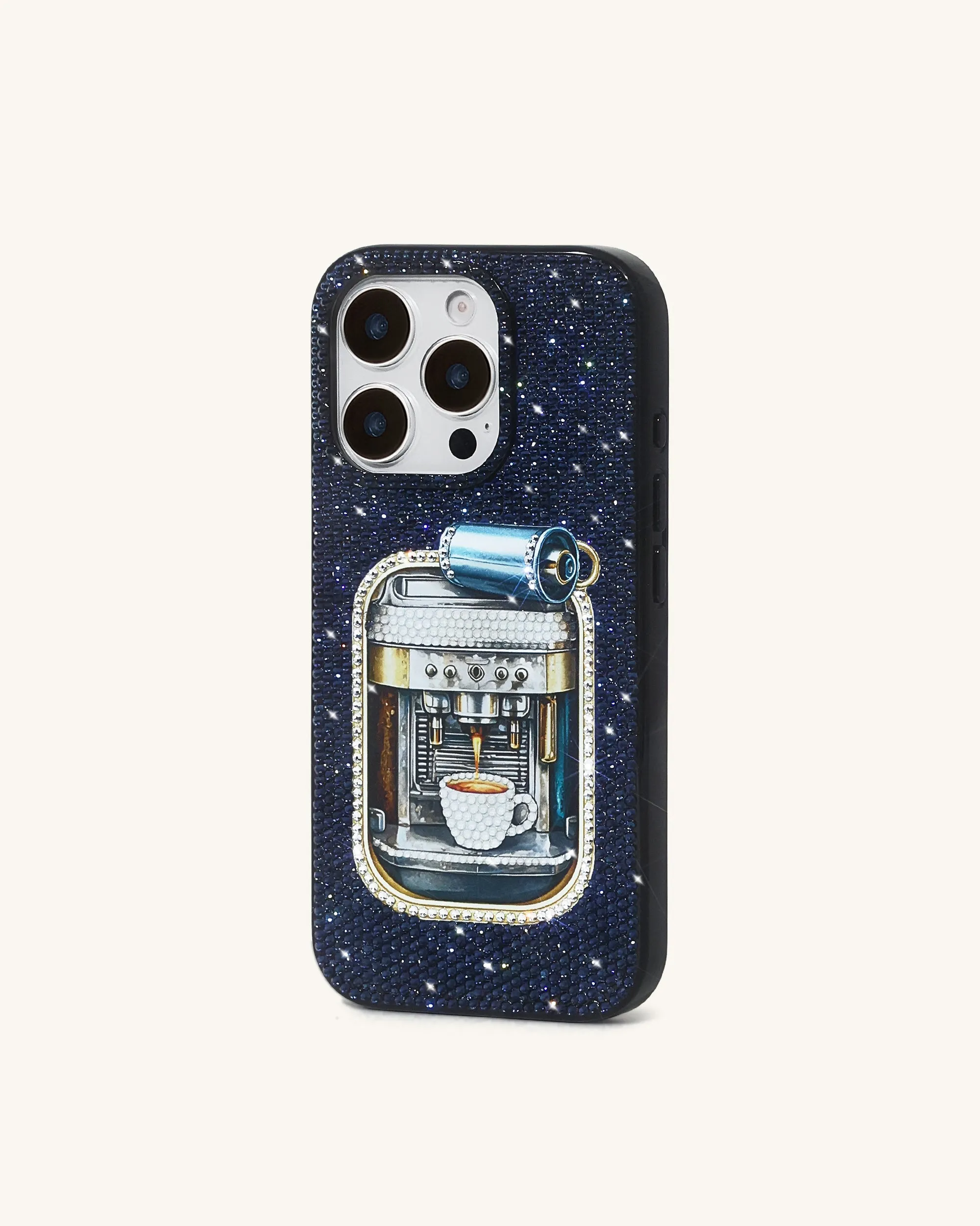Coffee Tin Artificial Crystal Phone Case - Blue sold by JW PEI product image thumbnail 2