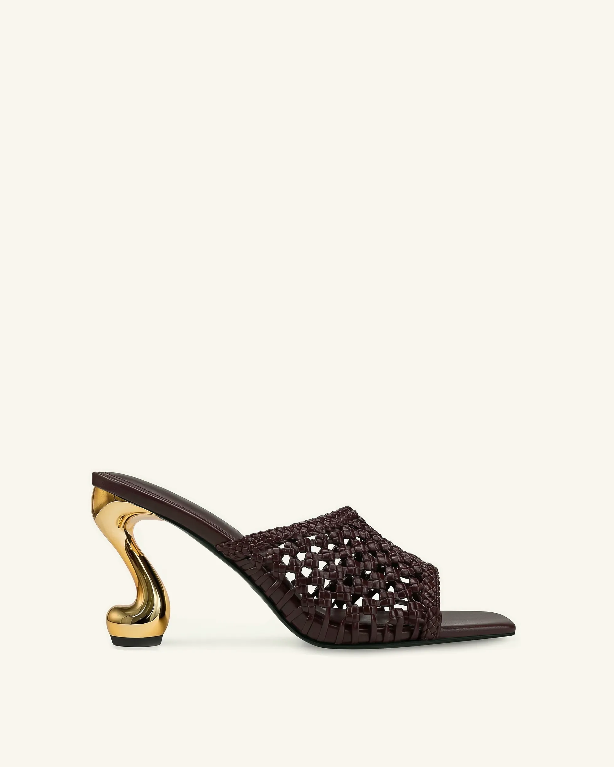Hannah Woven Heel Mules - Burgundy sold by JW PEI