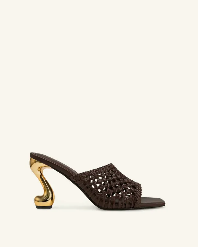 Hannah Woven Heel Mules - Brown sold by JW PEI