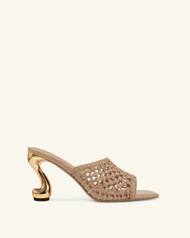 Hannah Woven Heel Mules - Khaki sold by JW PEI