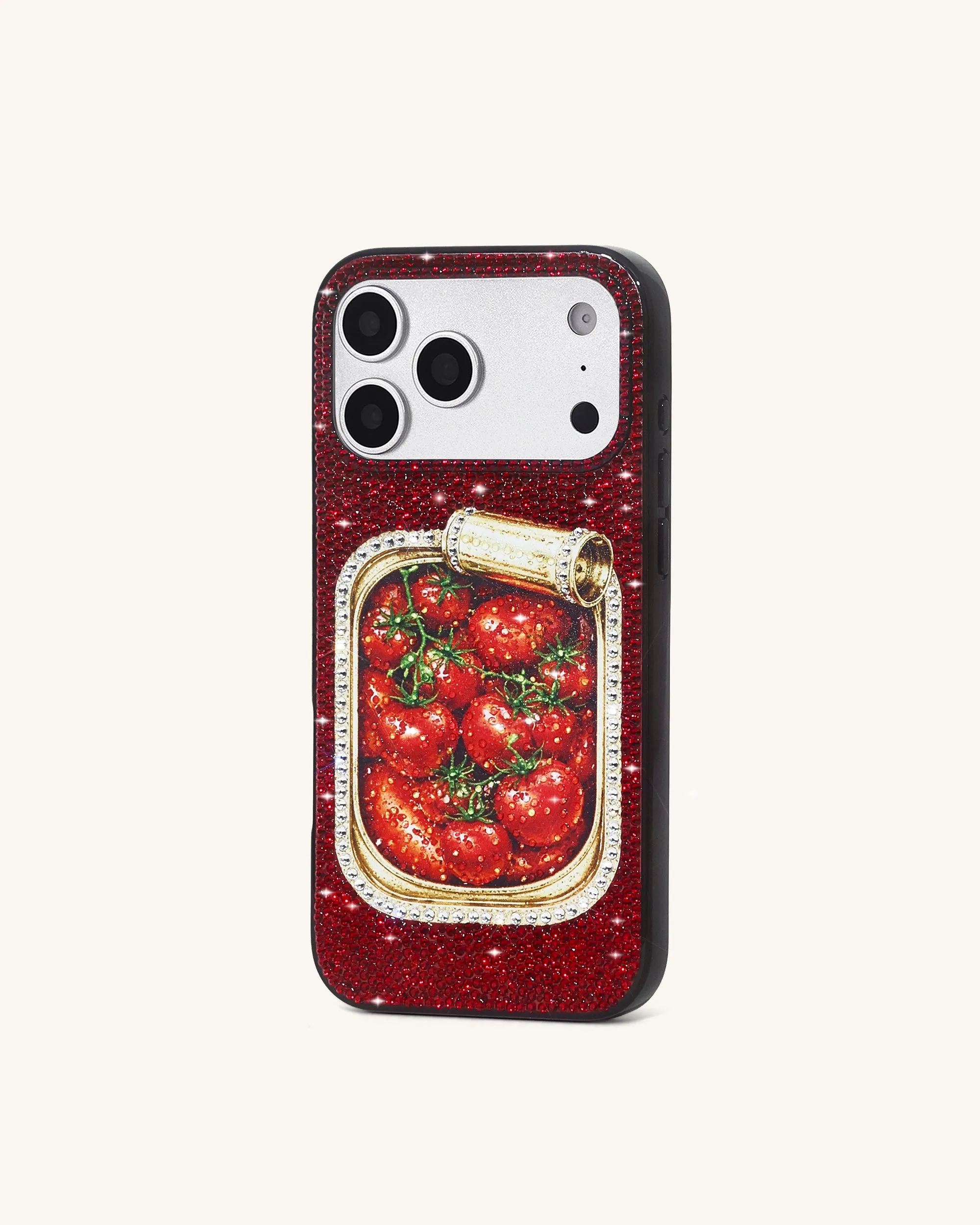 Tomato Tin Artificial Crystal Phone Case - Red sold by JW PEI product image thumbnail 2