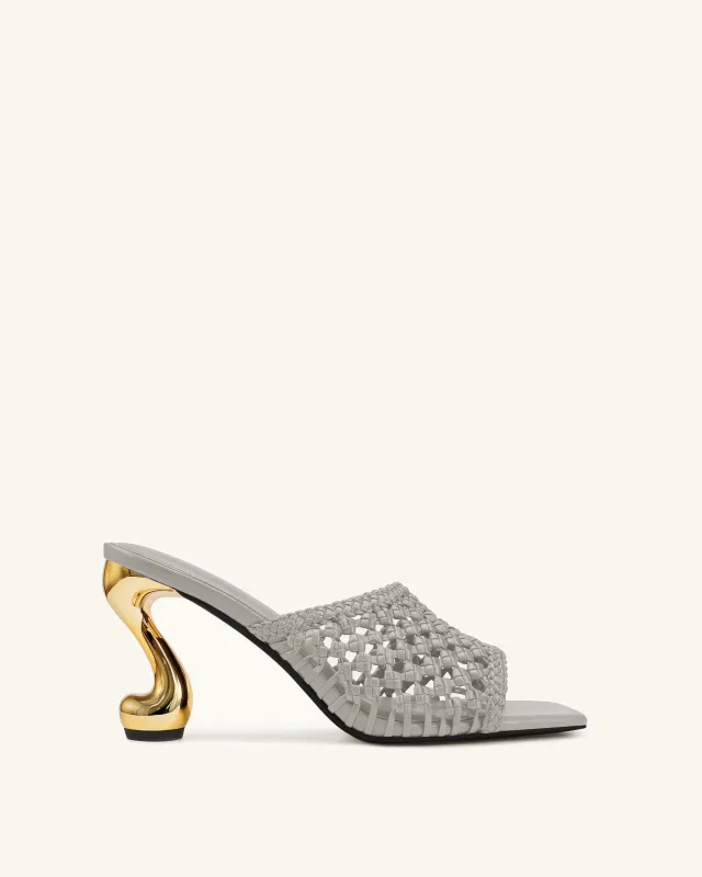Hannah Woven Heel Mules - Grey sold by JW PEI