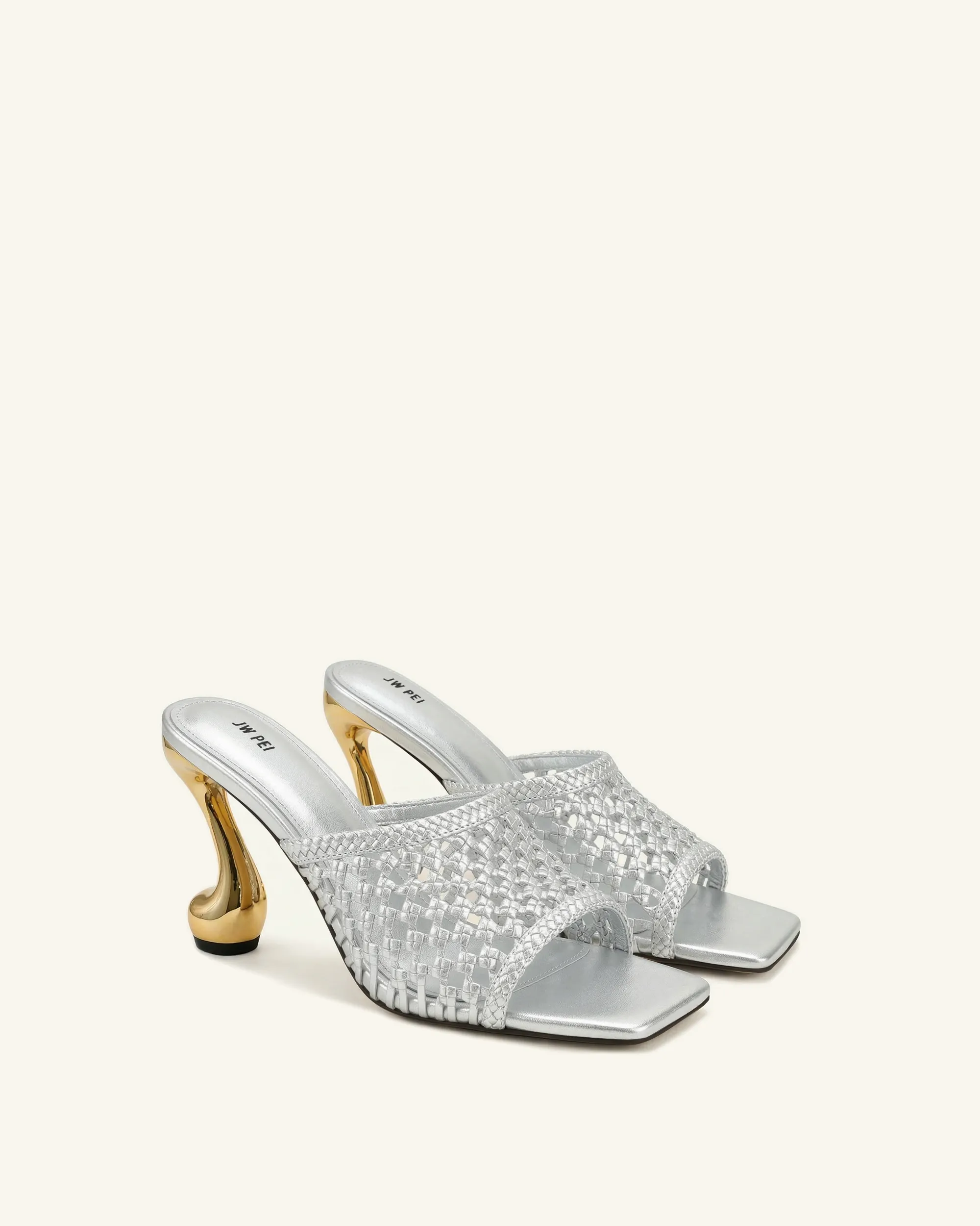 Hannah Woven Heel Mules - Silver sold by JW PEI product image thumbnail 2