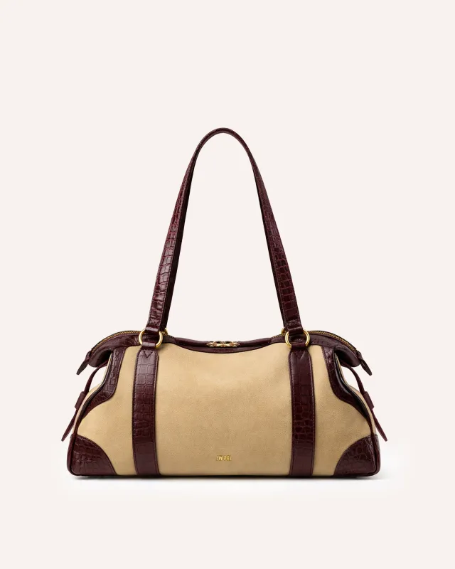 Aria Croc-Trim Satchel - Beige made by JW PEI