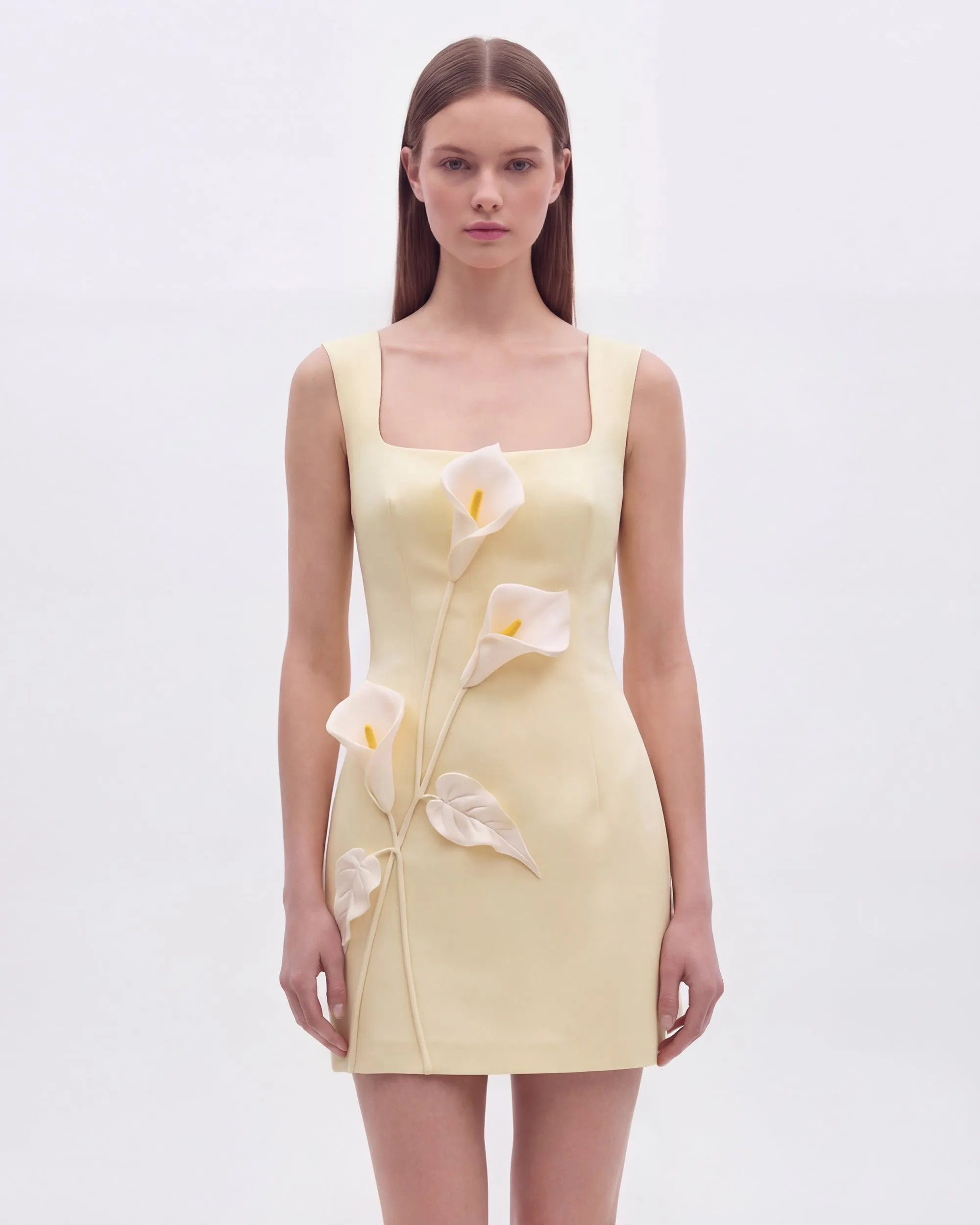 3D Floral Applique Mini Dress - Cream sold by JW PEI