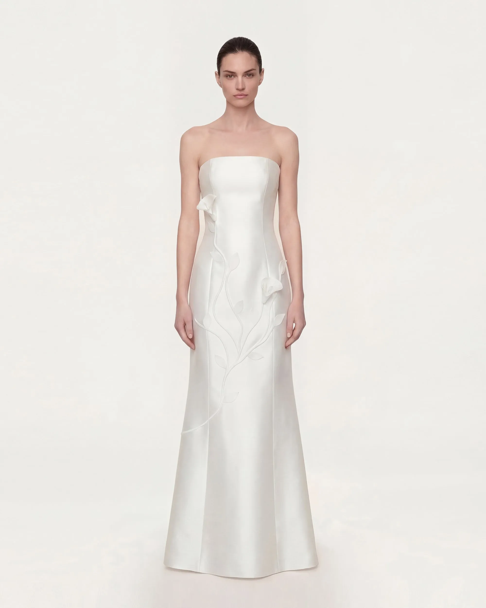 Strapless Floral Polyester Dress - White sold by JW PEI