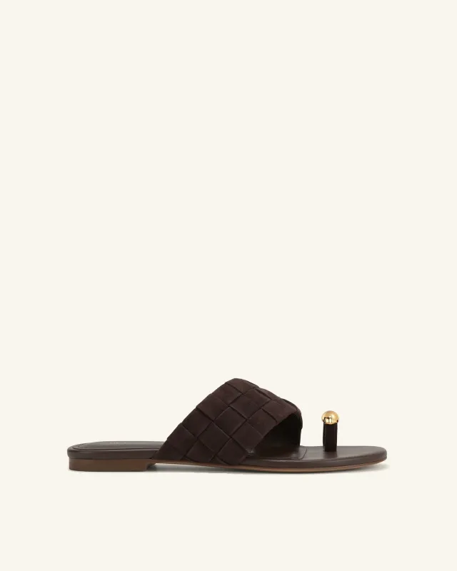 Ava Woven Toe Sandals - Dark Burgundy sold by JW PEI