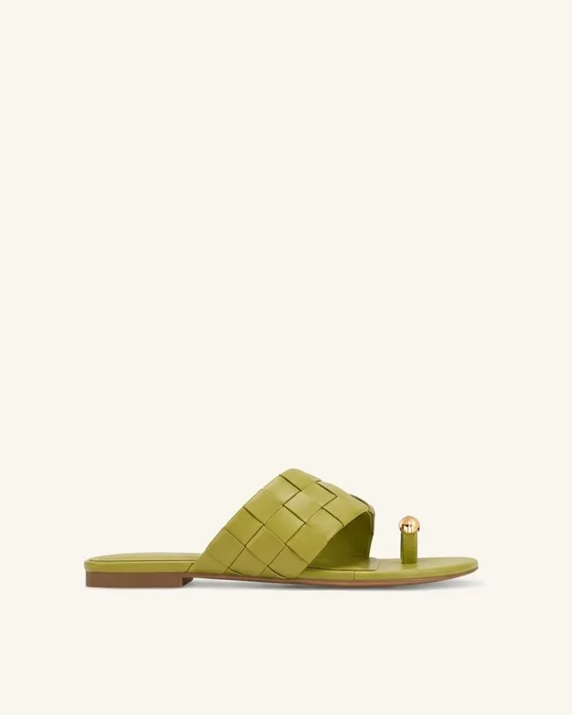 Ava Woven Toe Sandals - Mustard Green sold by JW PEI