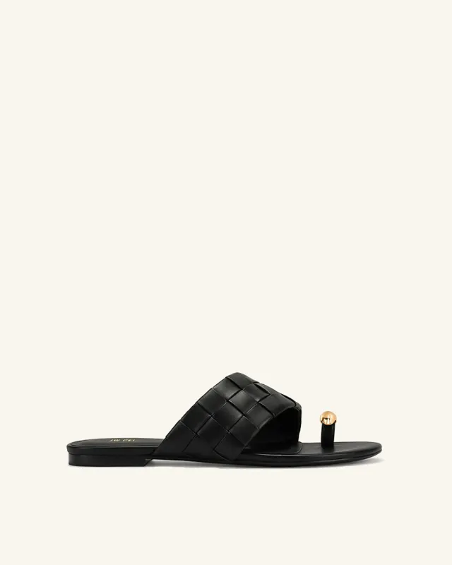 Ava Woven Toe Sandals - Black made by JW PEI