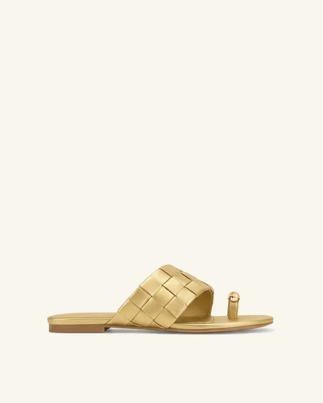 Ava Woven Toe Sandals - Metallic Gold sold by JW PEI