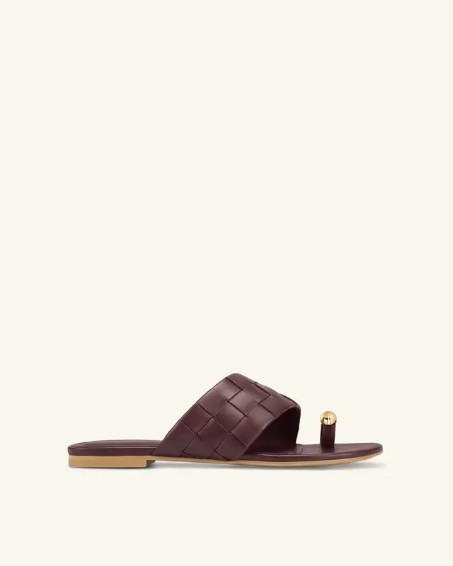 Ava Woven Toe Sandals - Burgundy sold by JW PEI