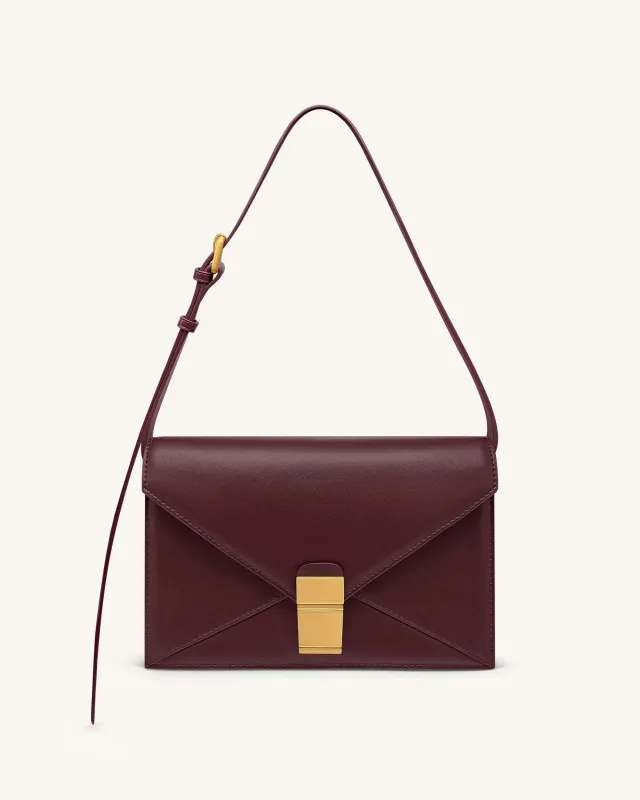 Clio Envelope Crossbody Bag - Deep Burgundy made by JW PEI