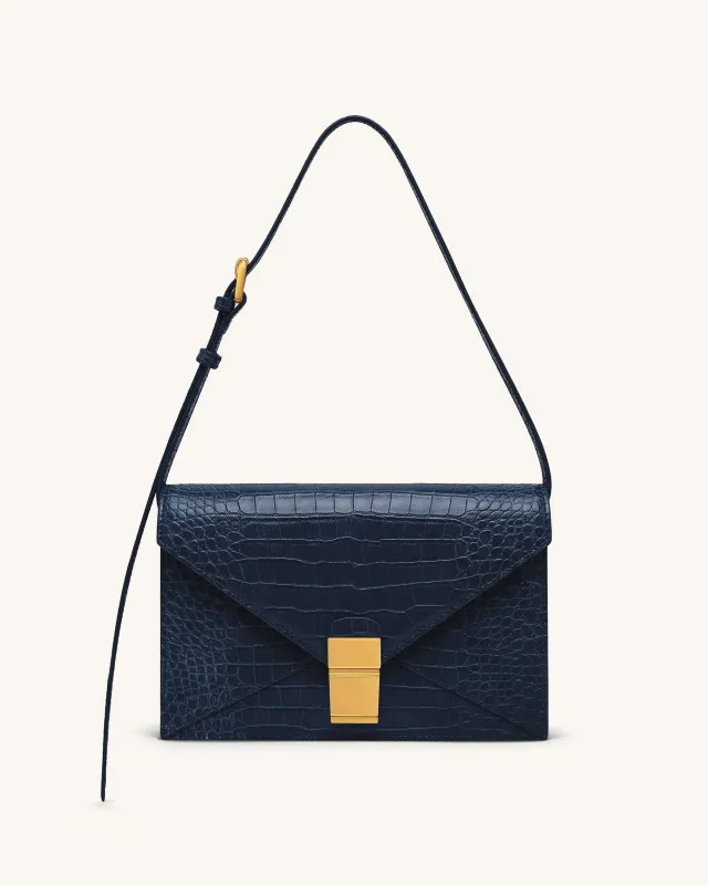 Clio Envelope Crossbody Bag - Navy Croc made by JW PEI