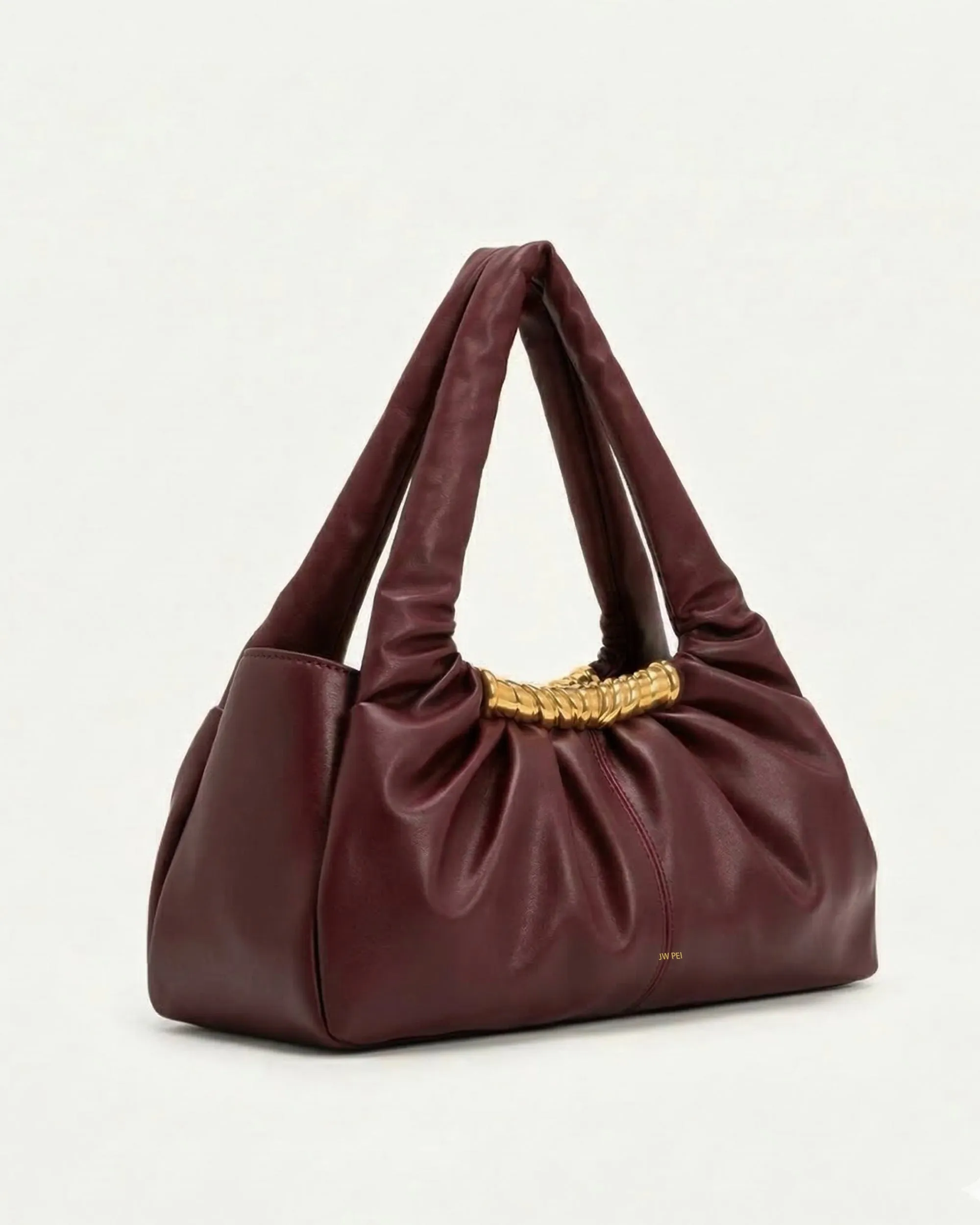 Ava Ruched Top Handle Bag - Burgundy sold by JW PEI product image thumbnail 2