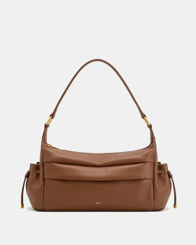 Mia Multi-Pocket Shoulder Bag - Brown sold by JW PEI