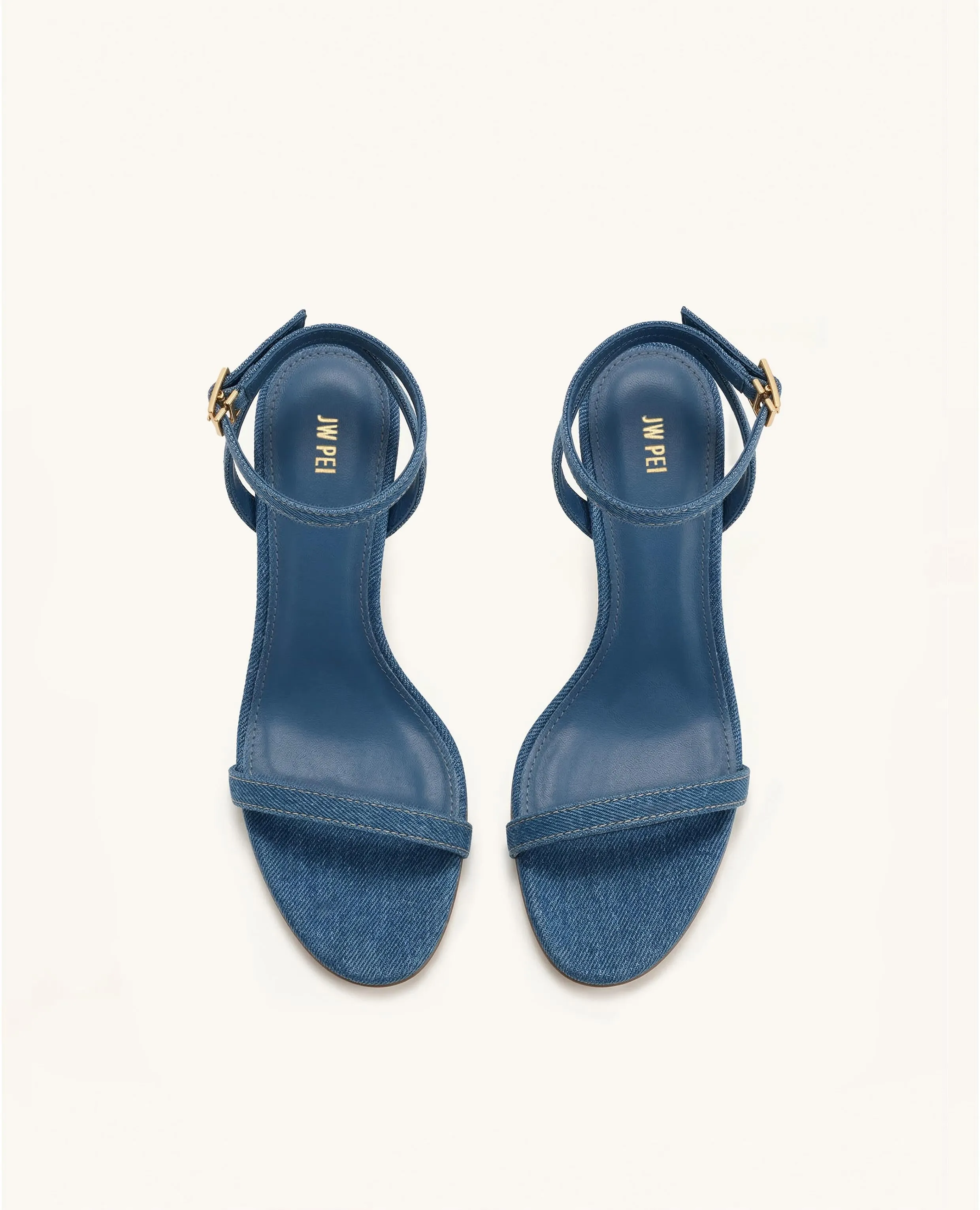 Alivia Gold Metal Heel Sandals - Denim Blue sold by JW PEI product image thumbnail 2