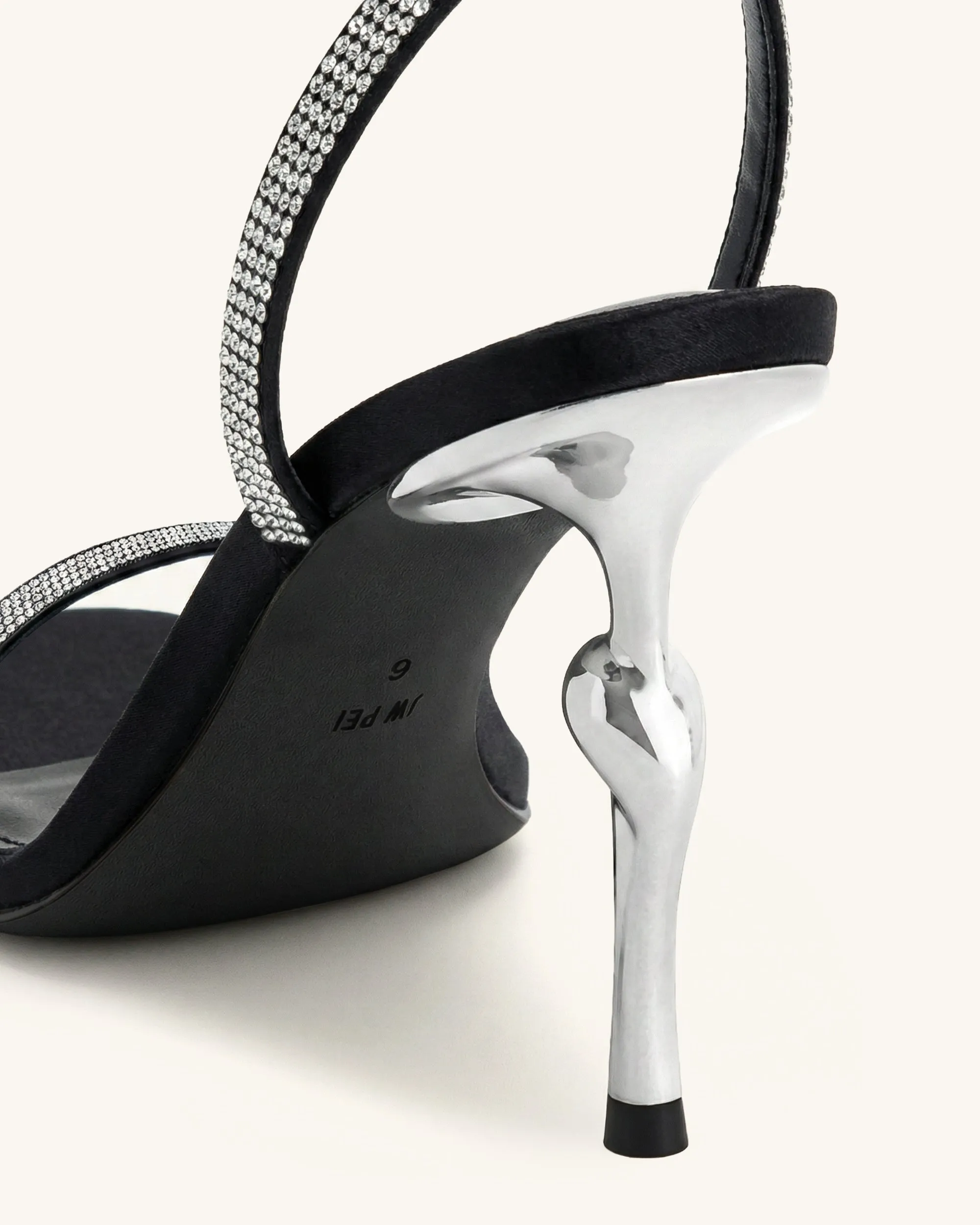 Alivia Artifical Crystal Heel Sandals - Black sold by JW PEI product image thumbnail 5