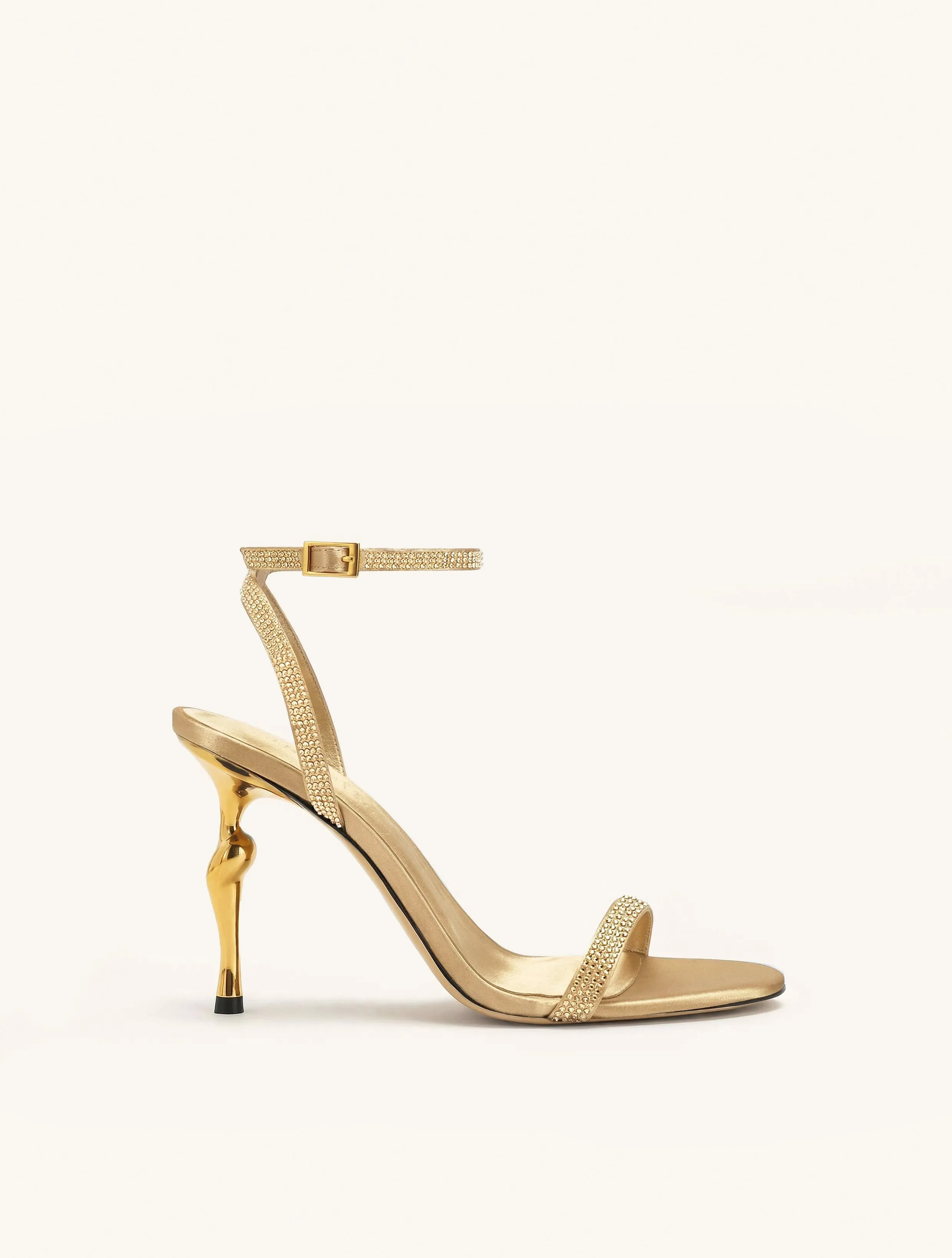 Alivia Artifical Crystal Heel Sandals - Champagne sold by JW PEI