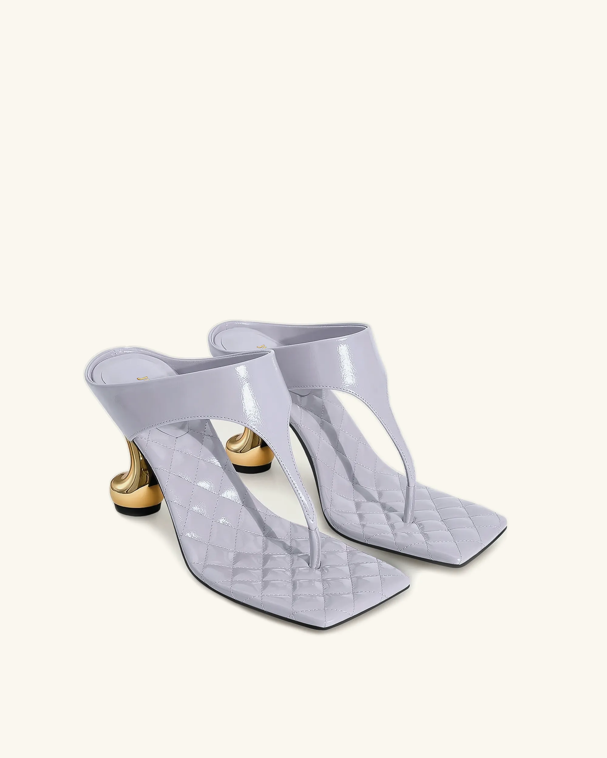 Hannah Quilted Thong Heel Mules - Purple sold by JW PEI product image thumbnail 2