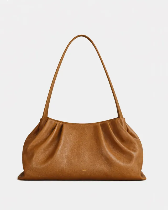 Ava Ruched Shoulder Bag - Brown sold by JW PEI
