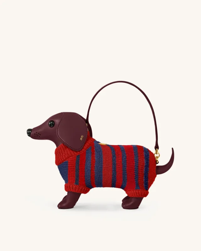 Addison Dachshund Handbag - Deep Maroon made by JW PEI