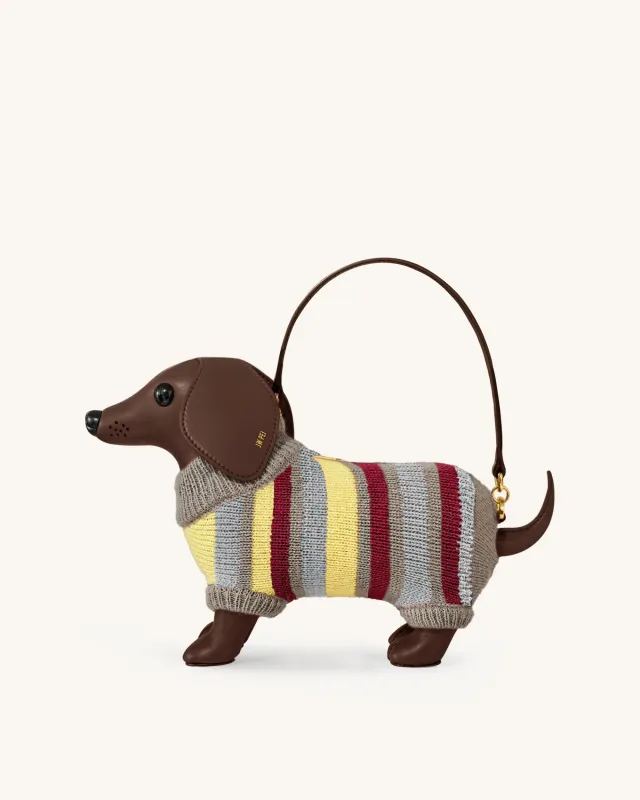 Addison Dachshund Handbag - Dark Brown made by JW PEI