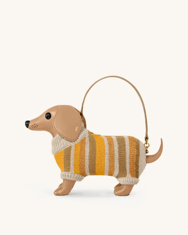 Addison Dachshund Handbag - Light Brown made by JW PEI
