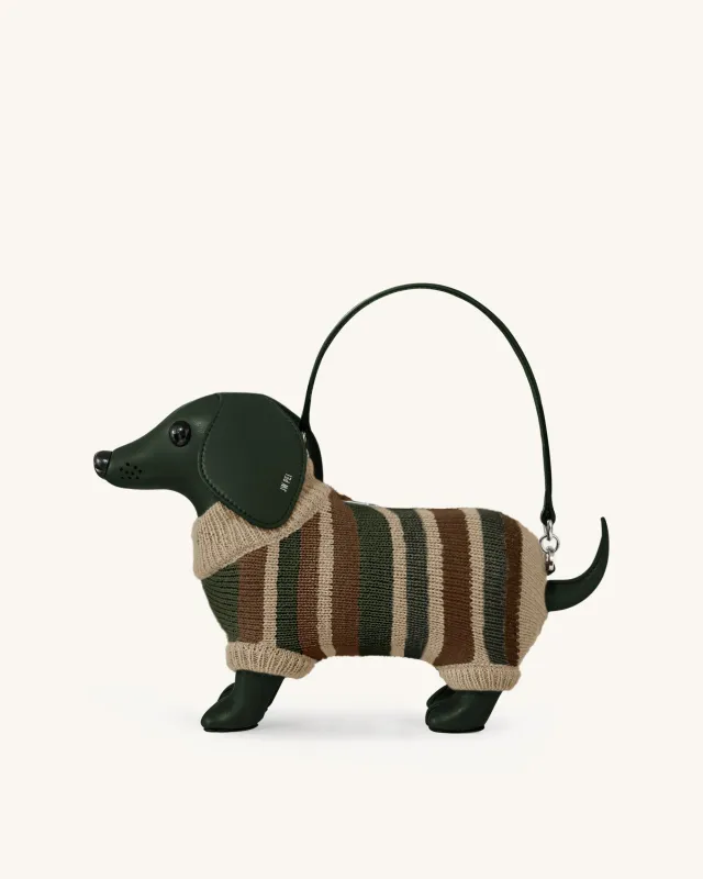 Addison Dachshund Handbag - Dark Green made by JW PEI