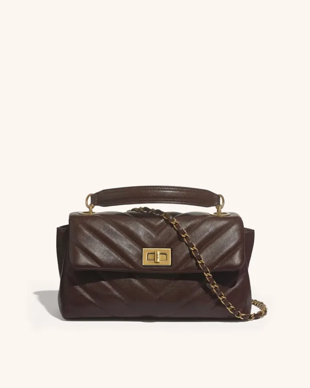 Mia Quilted Crossbody Bag - Brown made by JW PEI