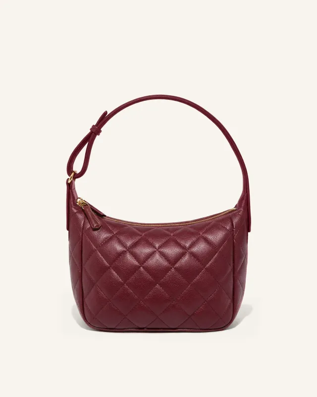 Mila Quilted Shoulder Bag - Red made by JW PEI