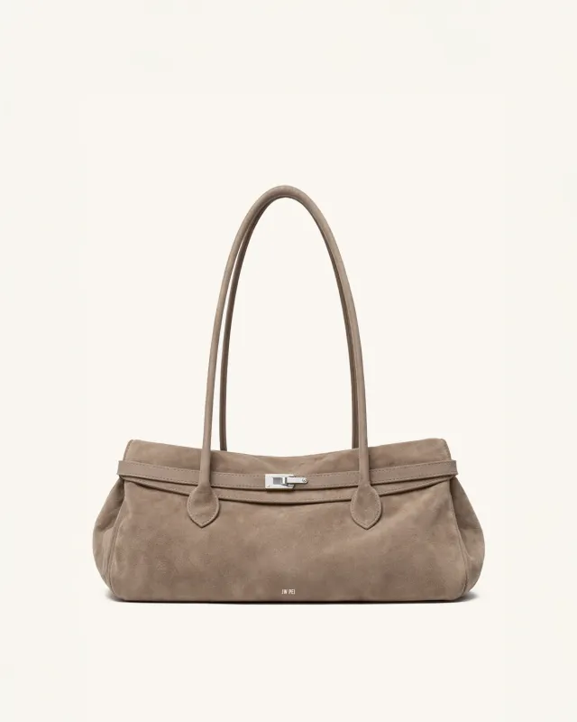 Avery Faux Suede Shoulder Bag - Brown made by JW PEI