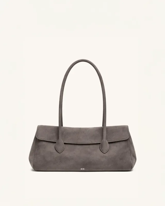 Harper Faux Suede Flap Shoulder Bag - Grey made by JW PEI