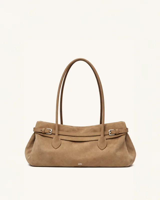 Ava Faux Suede Shoulder Bag - Brown made by JW PEI