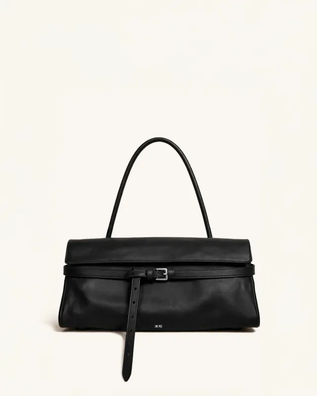 Riley Belted Top Handle Bag - Black made by JW PEI