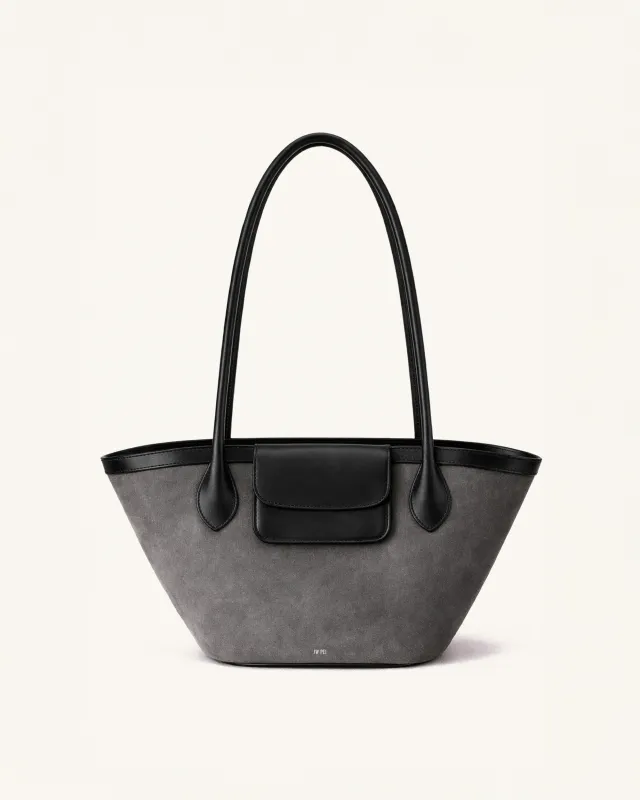 Harper Faux Suede Tote - Grey made by JW PEI