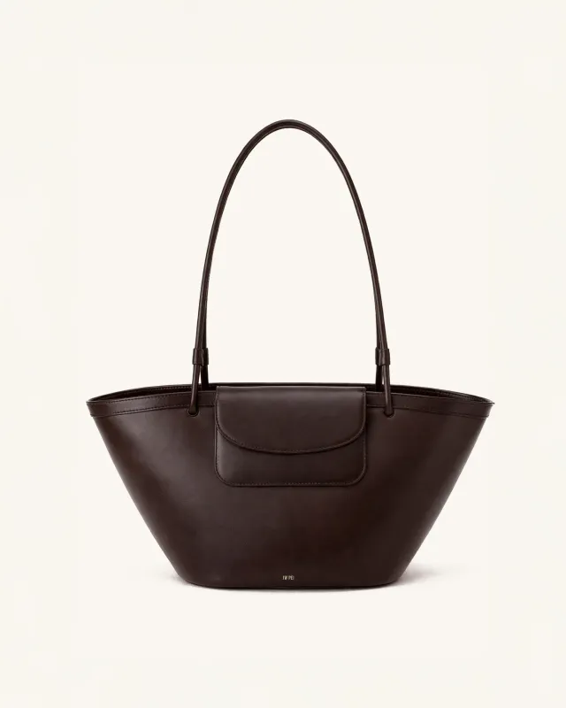 Zoe Top Handle Tote Bag - Brown made by JW PEI