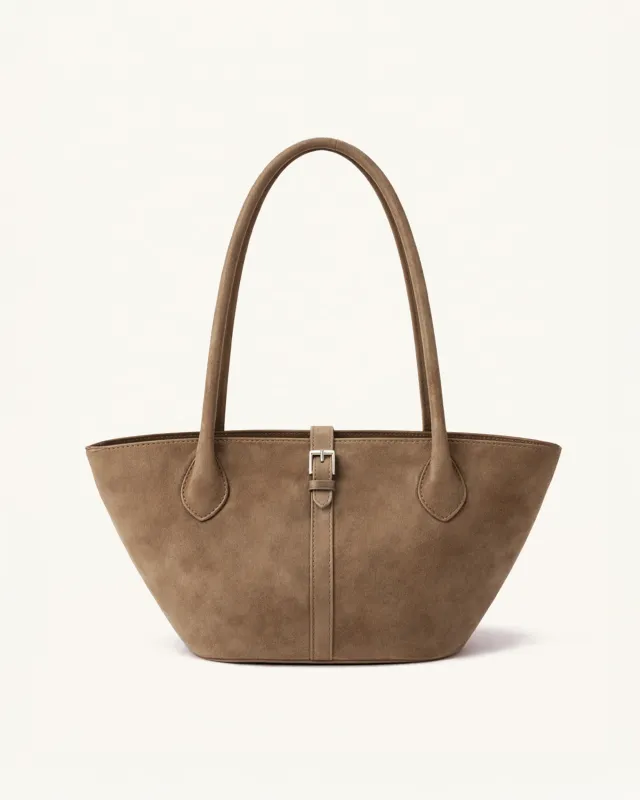 Eva Faux Suede Tote Bag - Brown made by JW PEI