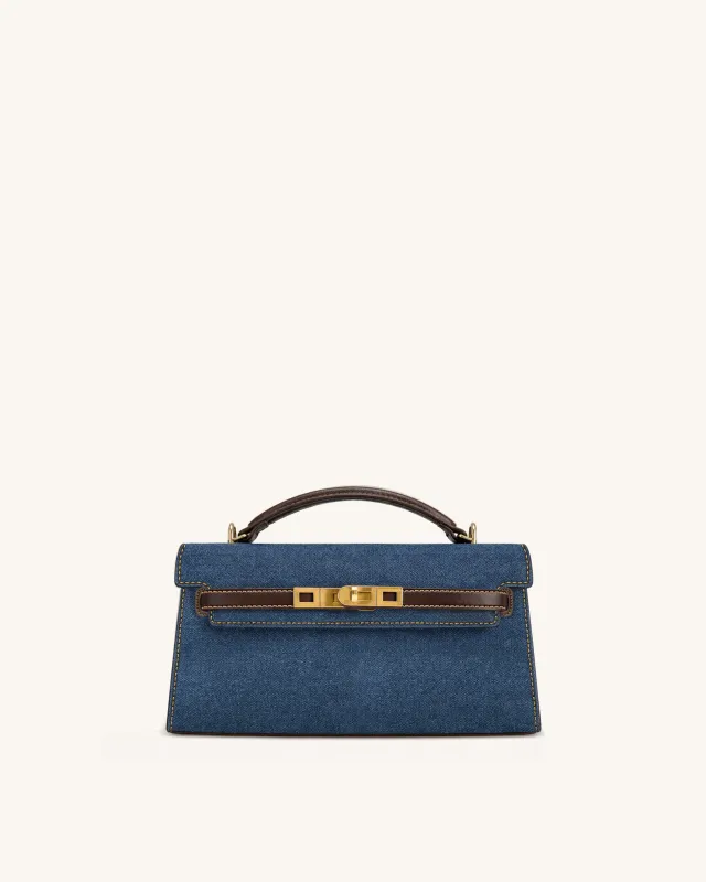 Noor Top Handle Bag - Blue Denim made by JW PEI