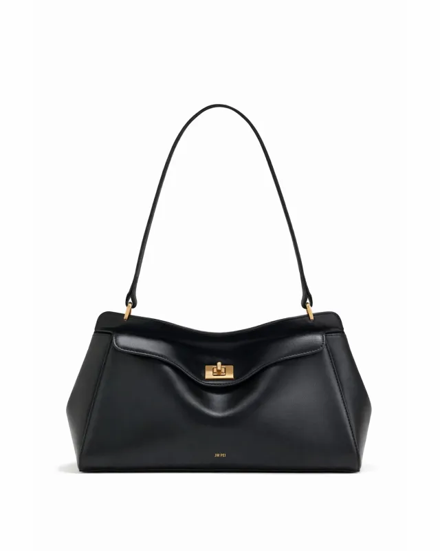 Luna Soft Flap Shoulder Bag - Black made by JW PEI