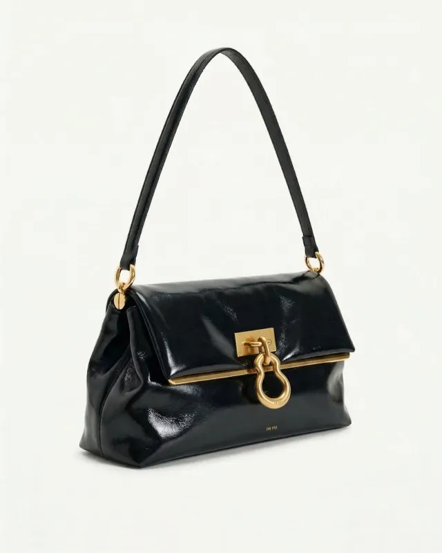 Aria Patent Shoulder Bag - Black made by JW PEI