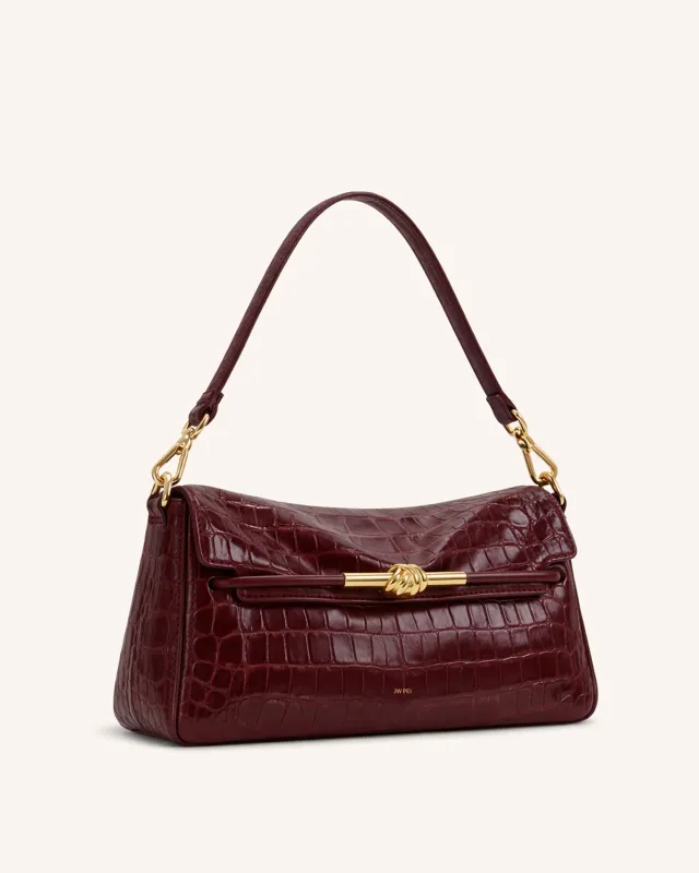 Ruby Shoulder Bag – Burgundy Croc made by JW PEI