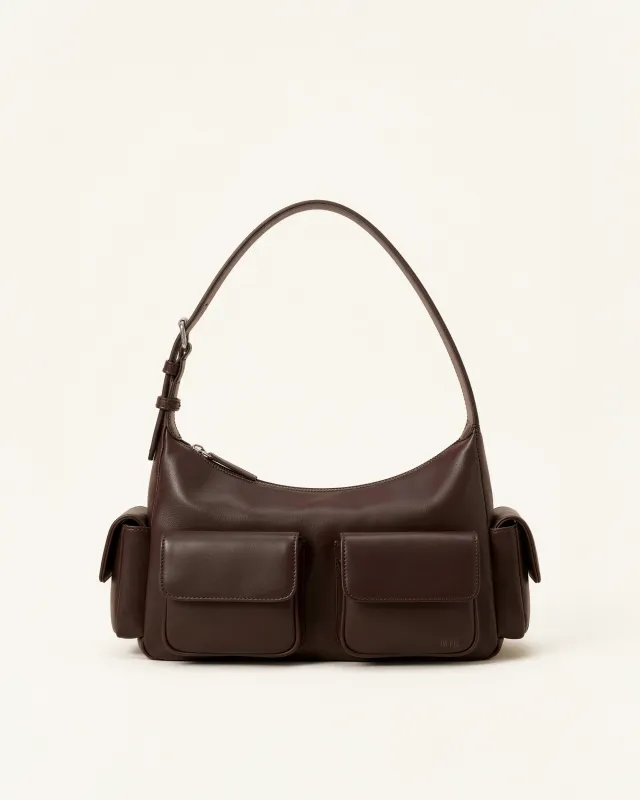 Halle Pocket Shoulder Bag - Brown made by JW PEI