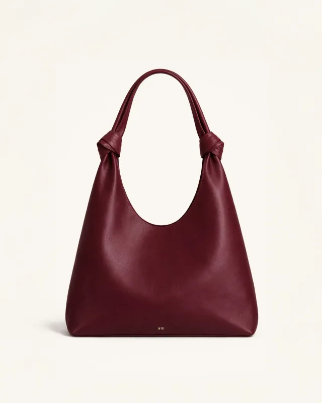 Mia Knot Hobo Shoulder Bag - Burgundy made by JW PEI