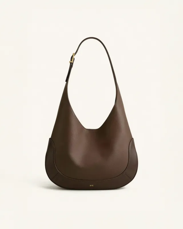 Mya Crescent Hobo Shoulder Bag - Brown made by JW PEI