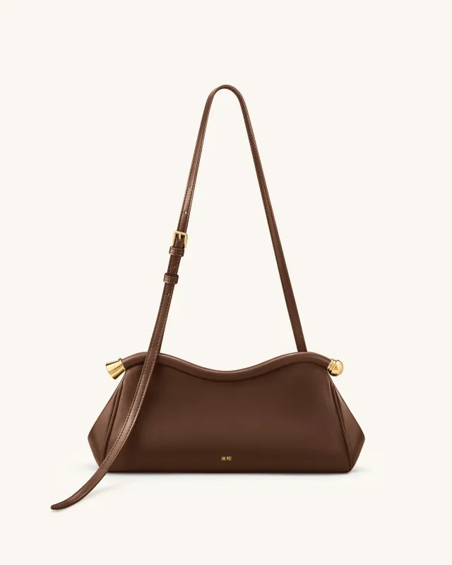 Naomi Curved Shoulder Bag - Brown made by JW PEI