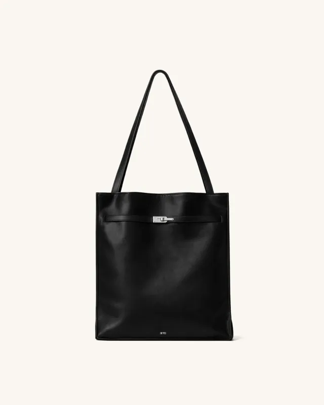 Luna Belted Tote Bag - Black made by JW PEI